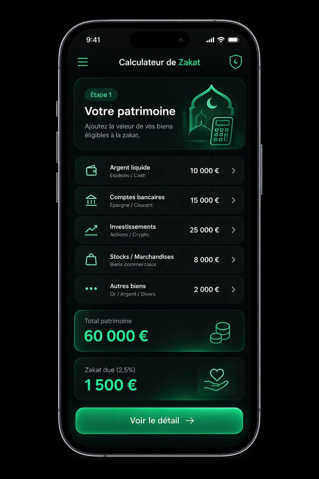 Calculateur de Zakat Intégré